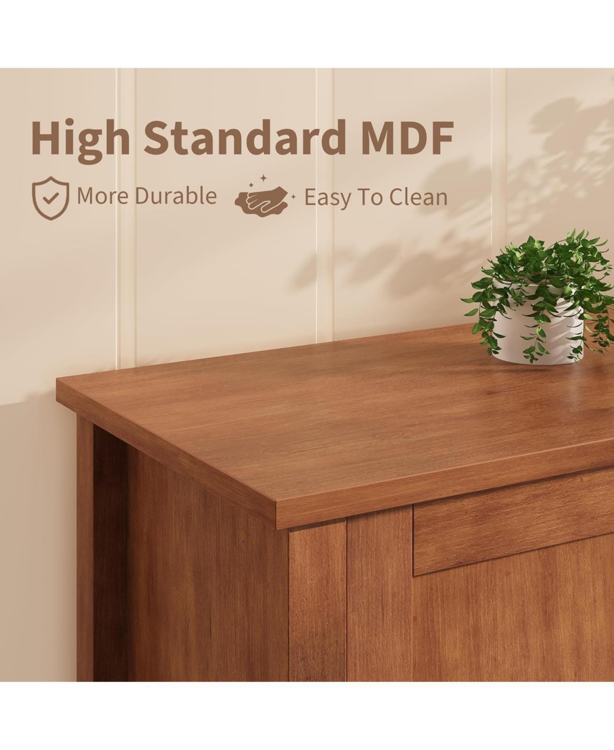 gaomon Retro Tv Stand for 65 Inch Tv, Entertainment Center with Led Lights, V-Shaped Texture, 2 Storage, 1 Drawer, Adjustable Shelves