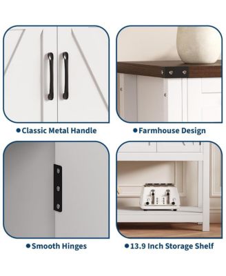 Console Table Buffet Sideboard Sofa Table,with Storage Drawers Cabinets and Bottom Shelf, Farmhouse Buffet Sideboard for Kitchen, Foyer, Brown