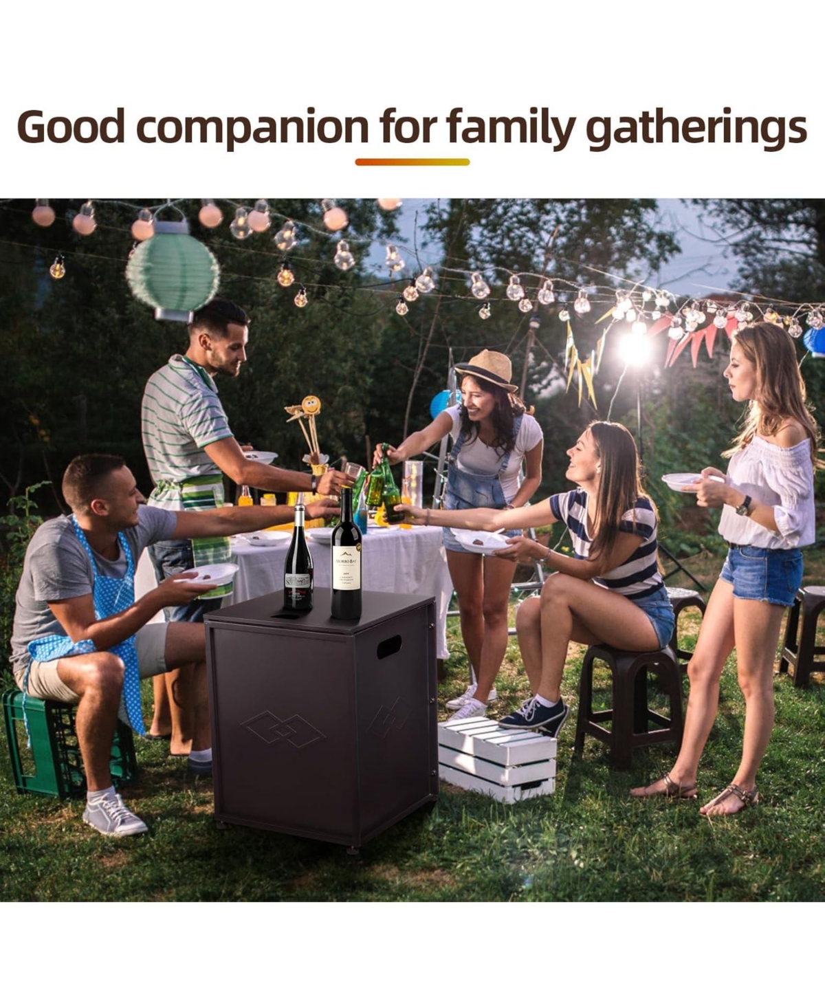 Gaomon 20LB Propane Tank Cover Table, Outdoor Weatherproof Tank Hideaway with Handles for Fire Pits