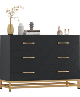 6-Drawer Dresser for Bedroom & Closet Tall Chest with Soft-Close Glides, Anti-Tip Kit | 28.7" H Space Saving Storage Organizer 