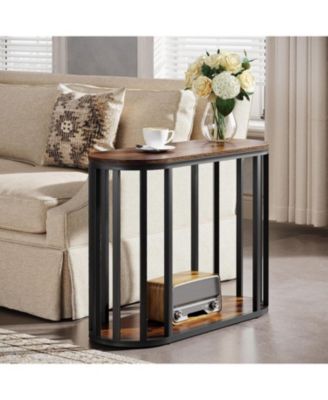 Narrow End Table with Storage, 31.5"D x 11.81"W x 23.62"H (1)