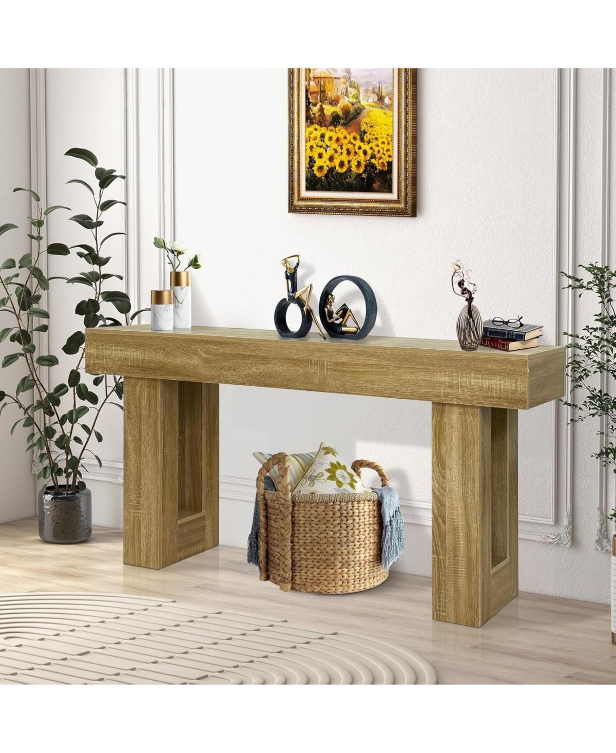 gaomon 63" Wood Console Table for Entryway, Rectangular Sofa Table Behind The Couch, Modern Farmhouse Console Tables