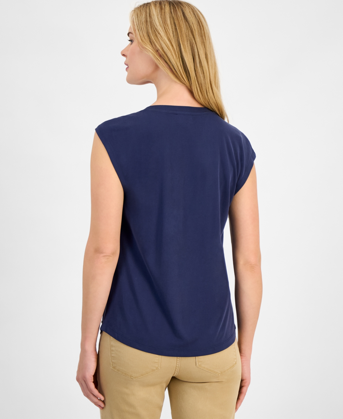 Nautica Women's Solid Twist-Neck Tank Top