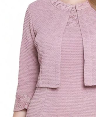 Women's Two Piece Novelty Knit and Lace Dress Set