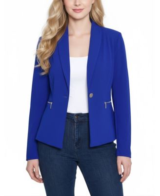 Women's Cropped Long Sleeve Crepe Jacket