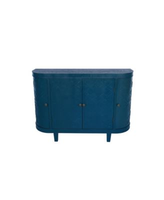 Handmade Fir Wood Shutter Accent Cabinet Rustic Walnut Sideboard Storage Buffet