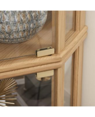 Lighted Corner Curio Cabinet - Light Oak