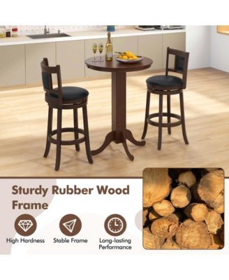 30 Inch Wood Pub Round Dining Table with Pedestal Base Kitchen Diner Table
