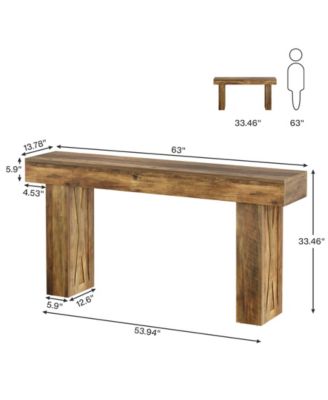 63-Inch Narrow Console Table, Modern Sofa Table for Hallway