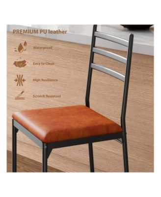 Home Bar Stools Set Of 2/4, Faux Leather Bar Chair With Back, Thick Cushion, Upholstered Counter Height Bar Stools, Footrest For Counter Bar