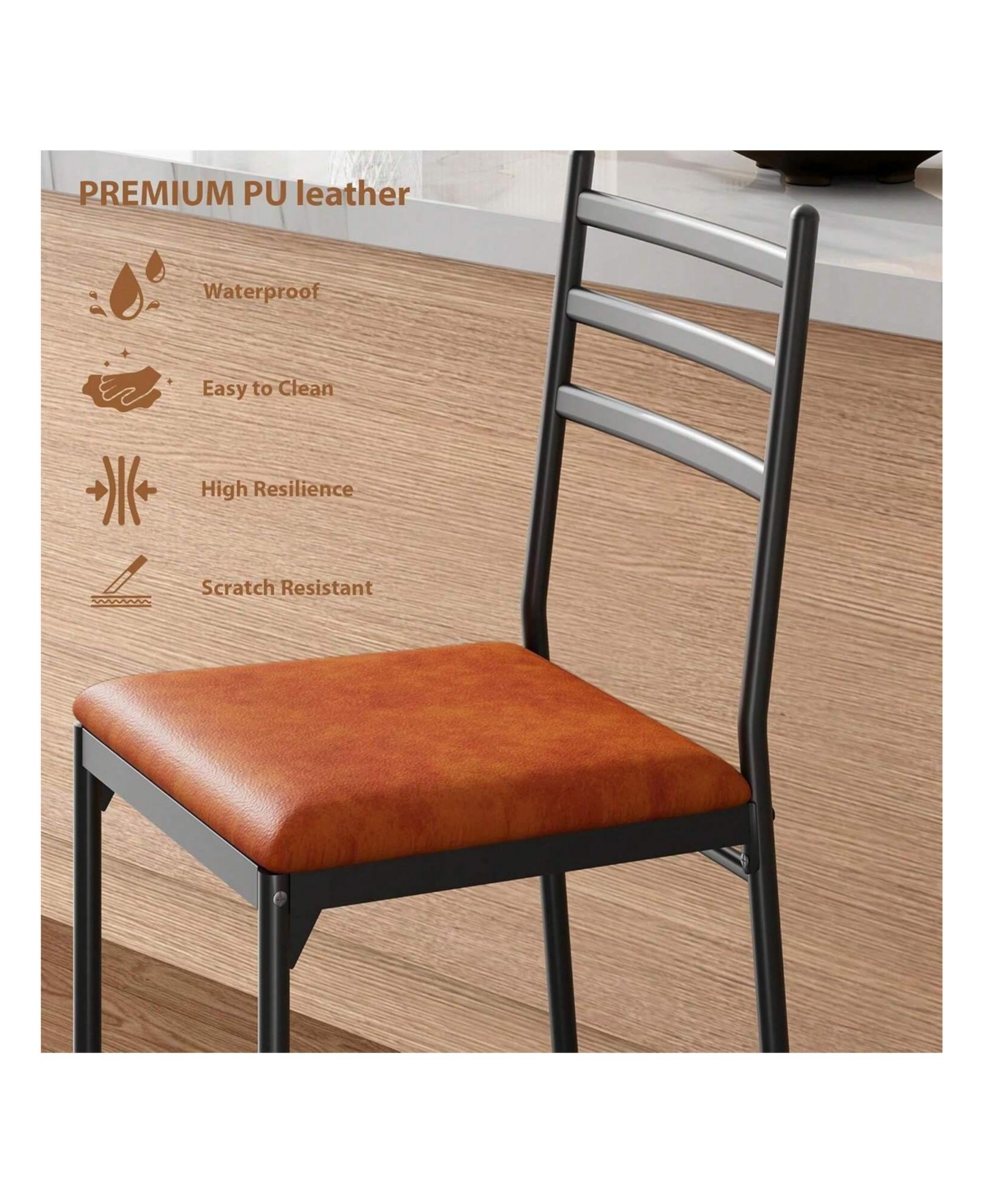 gaomon Home Bar Stools Set Of 2/4, Faux Leather Bar Chair With Back, Thick Cushion, Upholstered Counter Height Bar Stools, Footrest For Counter Bar