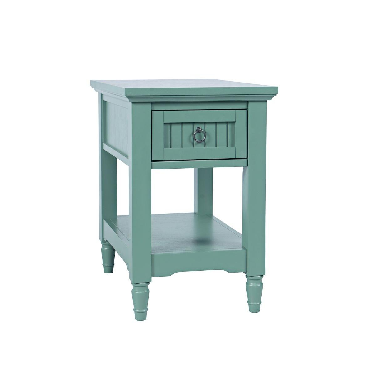 Jofran Westport Modern Farmhouse Chairside End Table with Storage Shelf