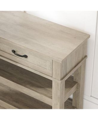 Entryway Table, Console Table with 2 Storage Drawers, 3-Tier Farmhouse Wooden Sofa Table, Hallway Tables for Entryway Living Room, Grey