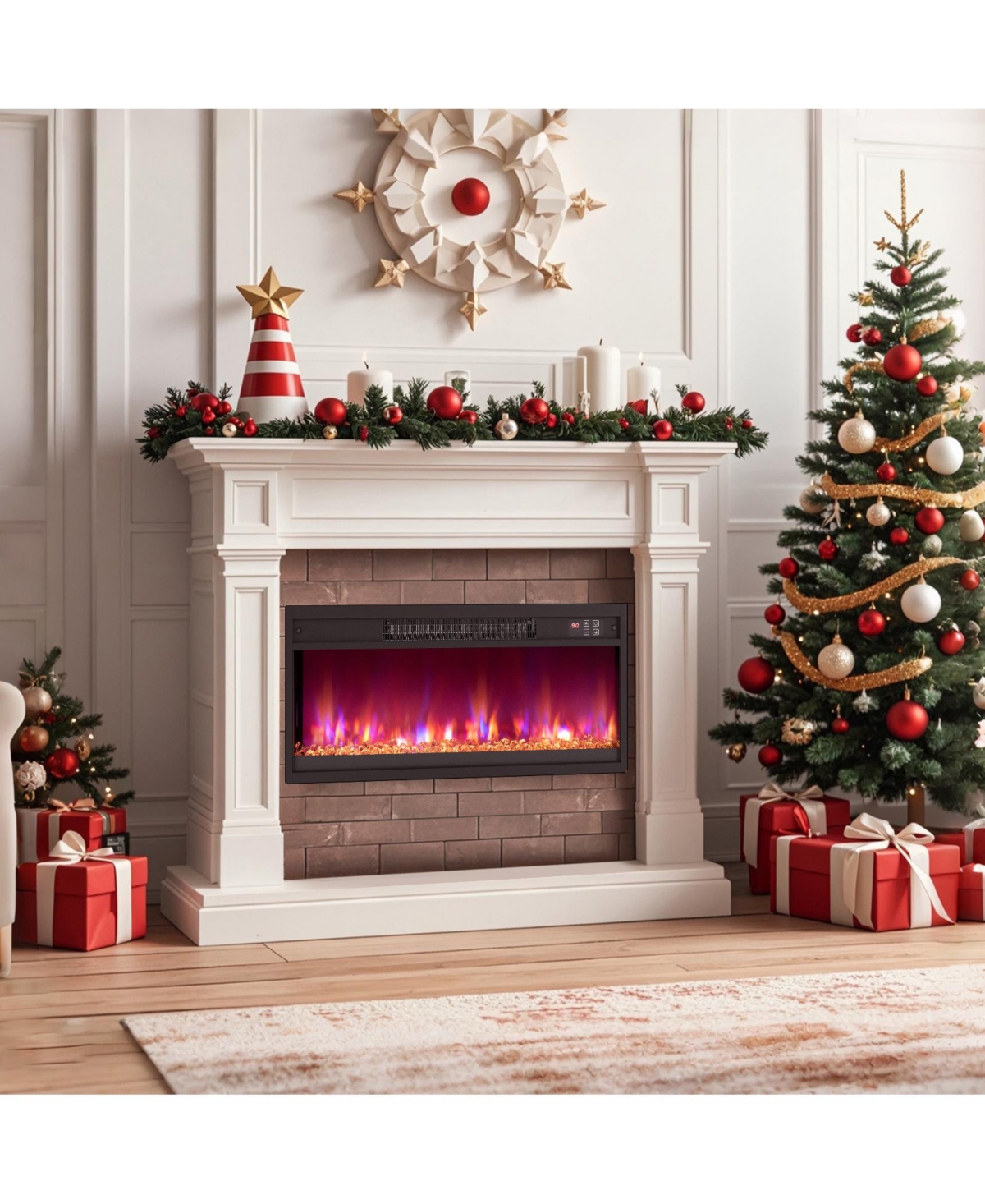 Sugift 26 Inch 1500W Electric Fireplace Insert with Remote Control