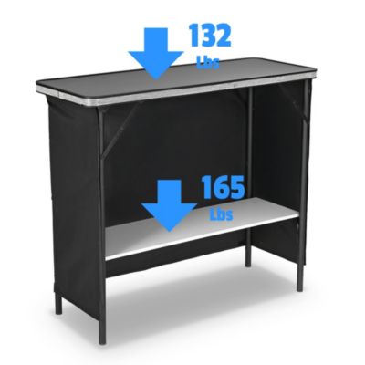 EZ GO Portable Bar Table Shimmer Decor with Carry Bag Black Skirt for Wedding Camping Tradeshow Party