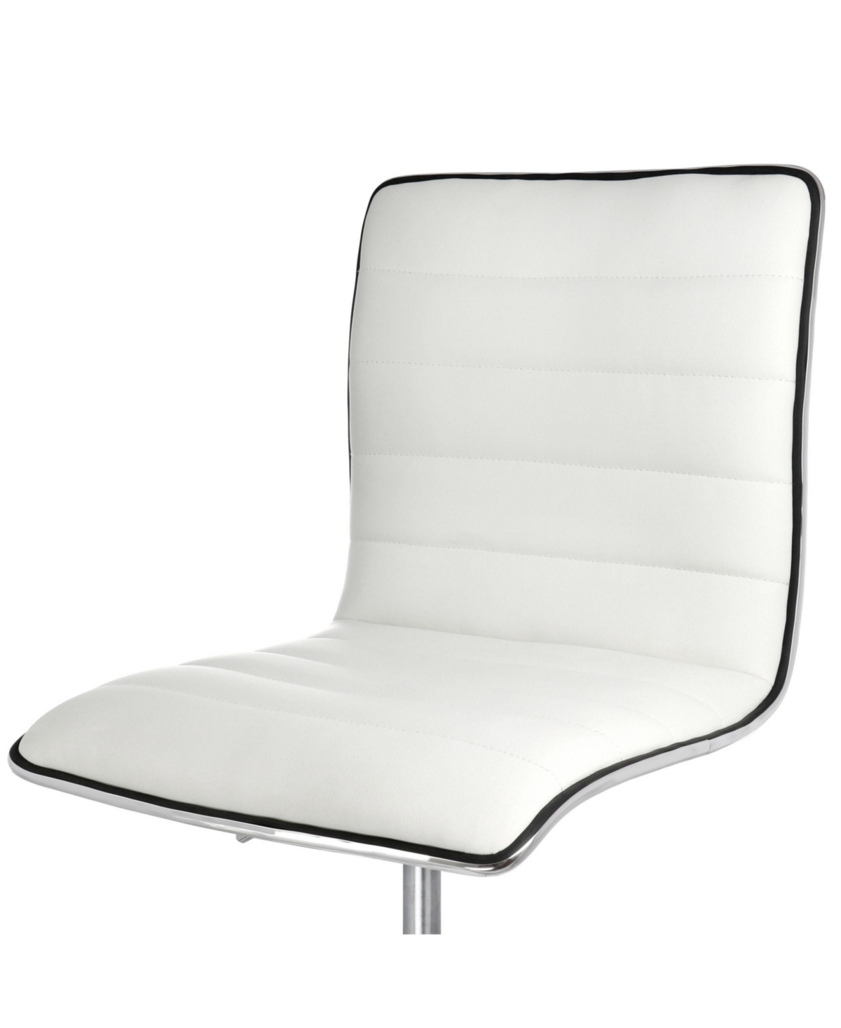 Elama Faux Leather Adjustable Rolling Office Chair in White