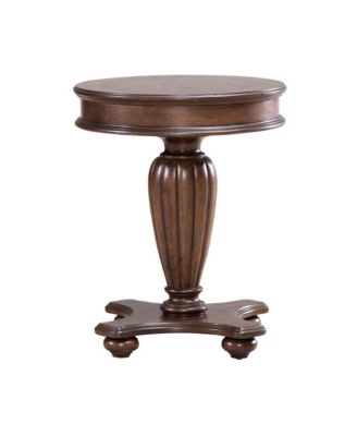 Allington Round End Table for Living Room - Satin Sienna
