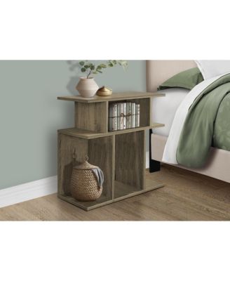 Accent Table, Side, End, Nightstand, Lamp, Living Room, Bedroom, Brown Laminate, Contemporary, Modern