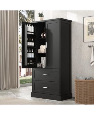 Adjustable Shelf Storage Cabinet with Door Shelves