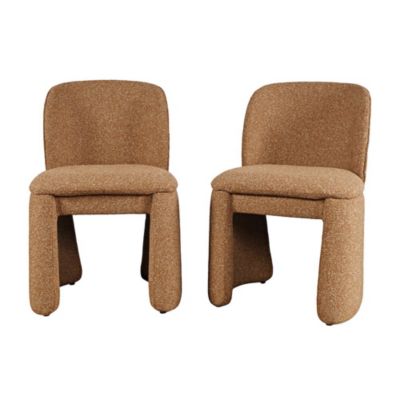 Set of 2 Breck Mid-Century Modern Curved Upholstered Dining Chair