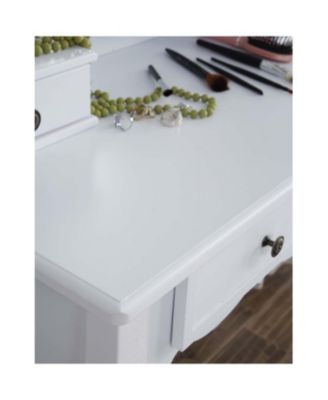 Streamdale Sanlo Wooden Vanity Make Up Table and Stool Set, White