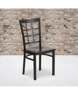2 Pack Window Back Metal Restaurant Chair