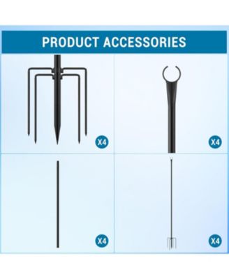 10 FT String Light Poles 4 Pack, Metal Poles for Patio & Garden Deck, Tall Hanging Light Supports