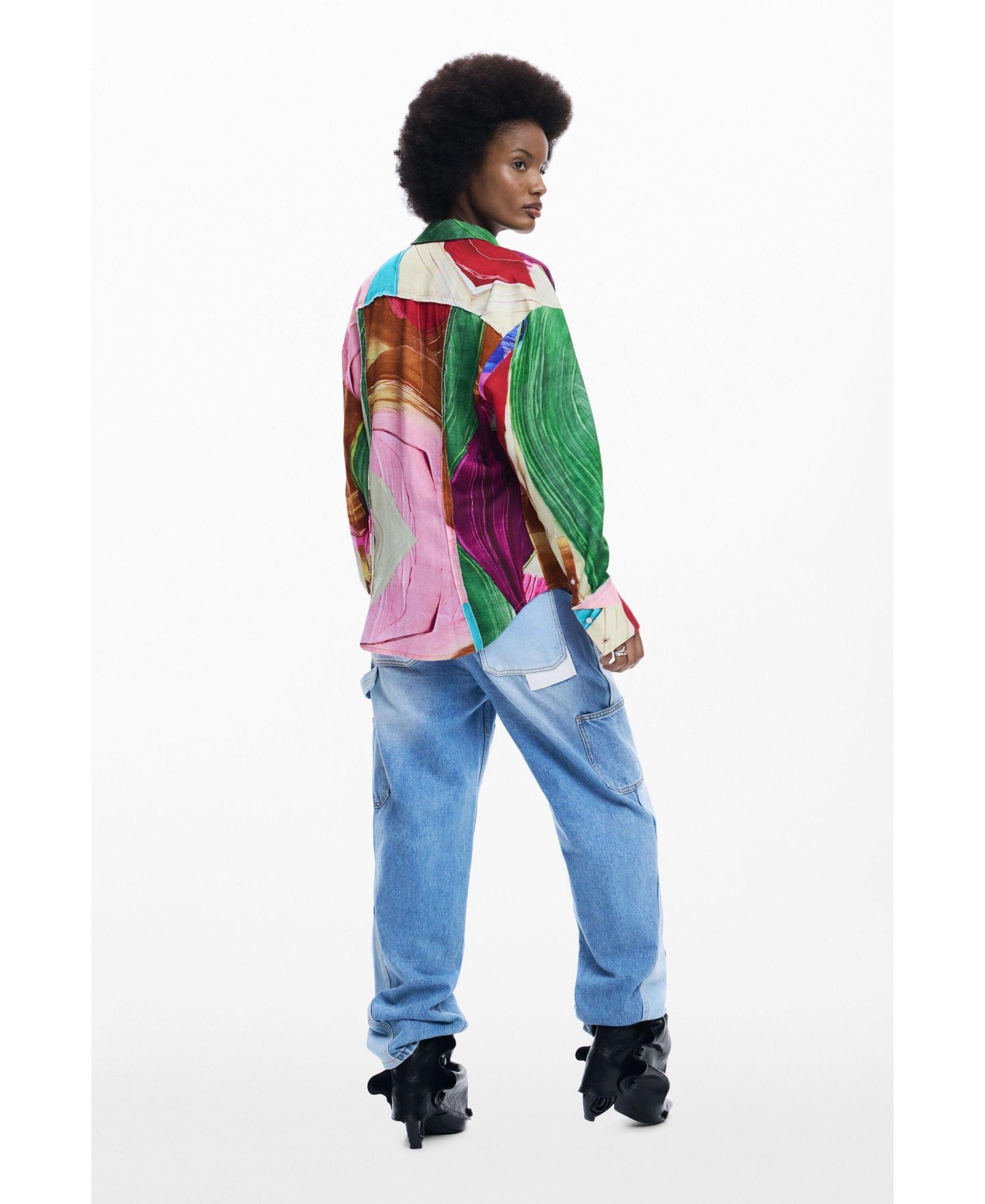 Женская рубашка Desigual Printed, цвет: Разноцветный — фото 4