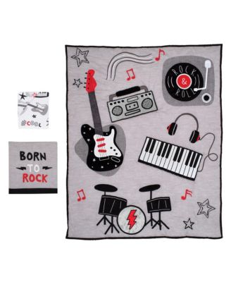 Baby Rock Star Musical Instruments 3-Piece Crib Bedding Set - Gray