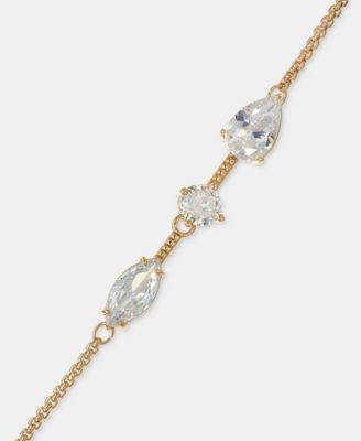 Cubic Zirconia Stationed Strand Necklace, 42" + 3" extender