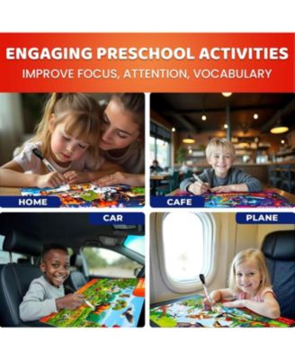 Busy Book Handwriting Practice for Kids - Search & Find - Activity Cards for Kids 3-8 – Reusable Mats with Dry-Erase Marker