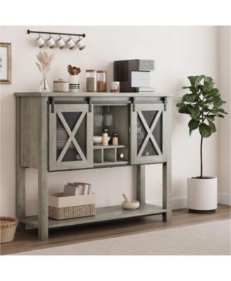 Buffet Cabinet 46.5" Large Buffet Sideboard Cabinet with Sliding Barn Doors