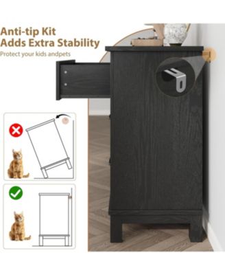 6-Drawer Black Bedroom Dresser, 47" Wide Freestanding Chest with Storage, Wooden Closet Organizer for Living Room, Bedroom, Entryway