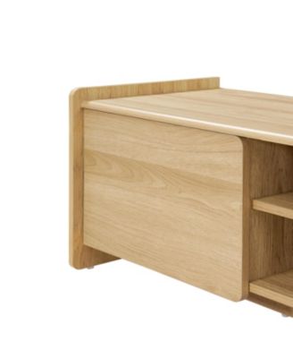 Hazel Oak Manufactured Wood 2-Door 70" Wide TV Console Cabinet