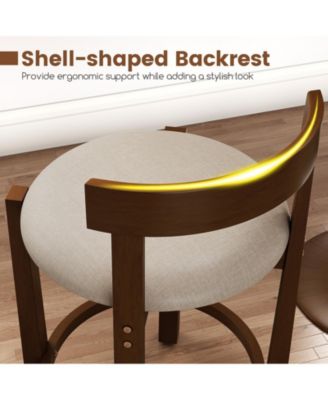 24'' Counter Height Bar Stools Set of 2 w/Backrests & Footrests for Kitchen