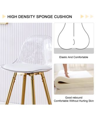 Modern Metal Bar Stools with Water-Resistant PU Leather, 38" Height, Stylish Dining Stool