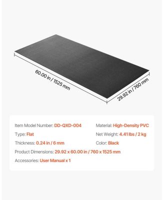 SUGFIT Treadmill Mat 30"x60" 1/4" Thick PVC Exercise Equipment Floor Protector