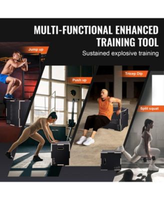 SUGFIT 3-in-1 Plyo Jump Box 20/18/16" Wooden Agility Training Box