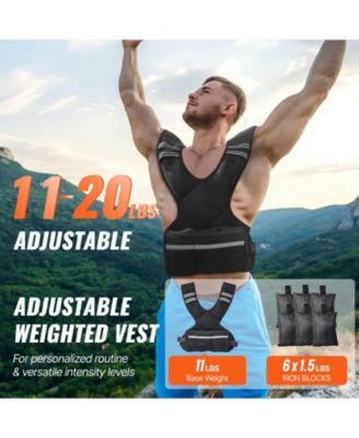 SUGFIT Adjustable Weighted Vest 11–20 LB with Iron Sand Weights and Reflective Strips