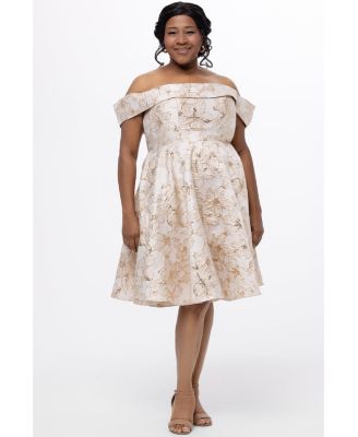 Women's Off-The-Shoulder Brocaade Party Dress