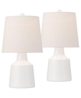 Tango 20 1/2" High Small Modern Coastal Accent Table Lamps Set of 2 Ceramic White Shade Living Room Bedroom