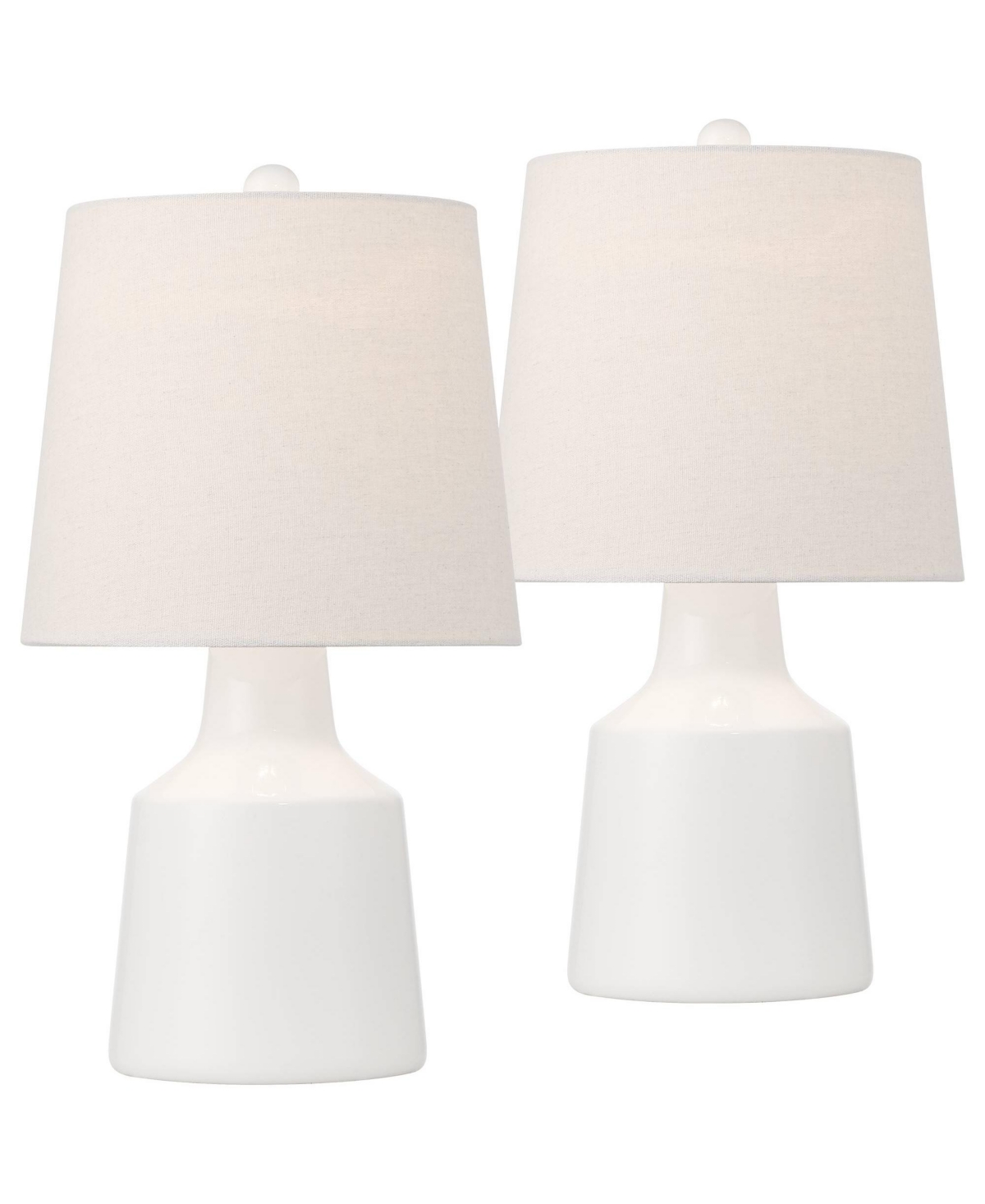 360 Lighting Tango 20 1/2" High Small Modern Coastal Accent Table Lamps Set of 2 White Ceramic White Shade Living Room Bedroom