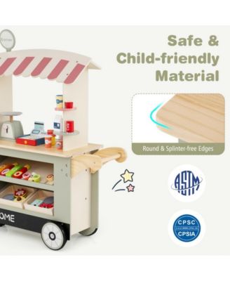 Kids Toy Cart Playset with POS Machine and Scale