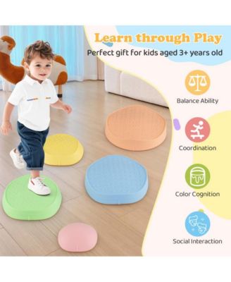 5 Piece Kids Stepping Stones Set with Storage Bag