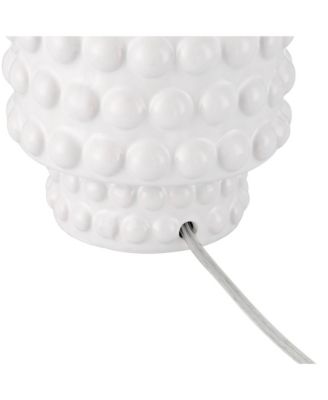 Hobnail 22 1/2" High Small Modern Accent 3-Way Table Lamps Set of 2 White Ceramic Living Room Bedroom Bedside Nightstand