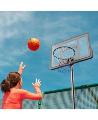 44-Inch Adjustable Basketball Hoop, 4–10 ft Portable Backboard System with Wheels and Fillable Base