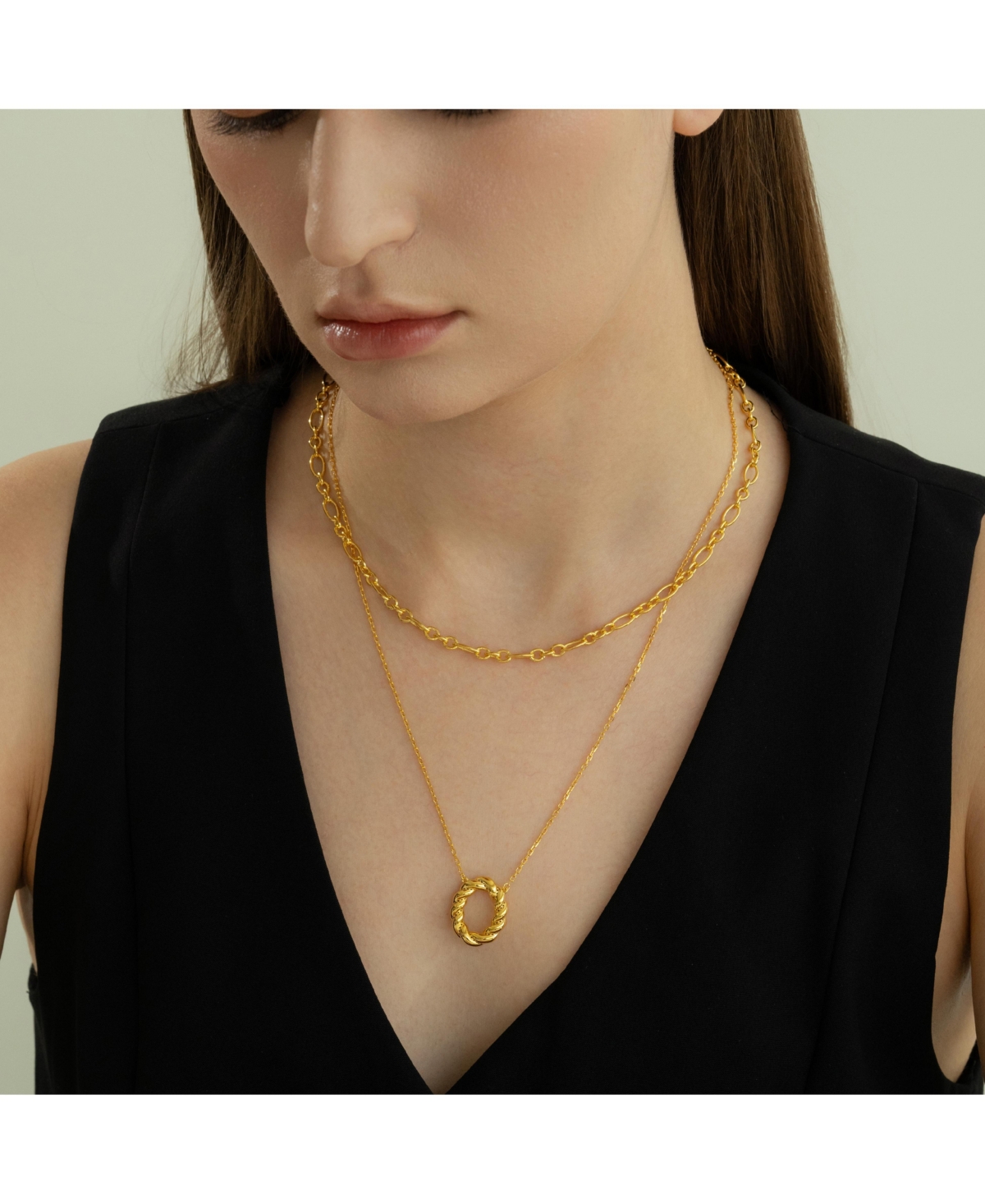 Bearfruit Jewelry 18K Gold Plated Sterling Silver Luxe Necklace Layers Set Holiday Gift Idea