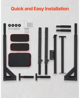 Multifunctional Pull Up Bar, Wall-Mounted Chin Up and Dip Station for Home Gym, 440 lb Capacity