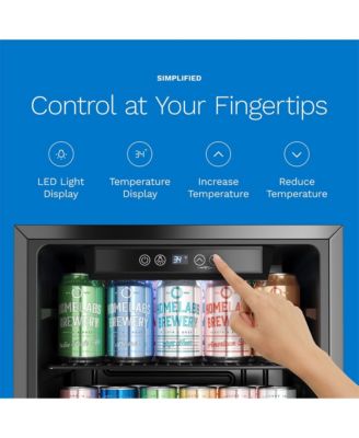 120 Can Beverage Refrigerator Cooler Glass Door Mini Fridge, 3.2 Cu Ft