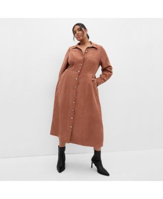 Plus Size Leia Long Sleeve Midi Dress